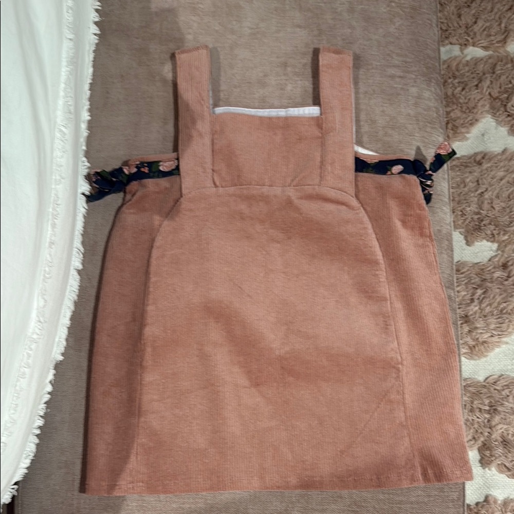 Little James Corduroy Pinafore Dress in Rust - Brand New